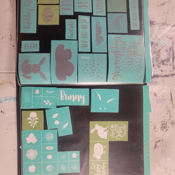 Bundle 4 ~ Reusable Silk Screen Stencils ~ 18 x 15 Binder~ Flowers, Garden, Bunn - Picture 4 of 16